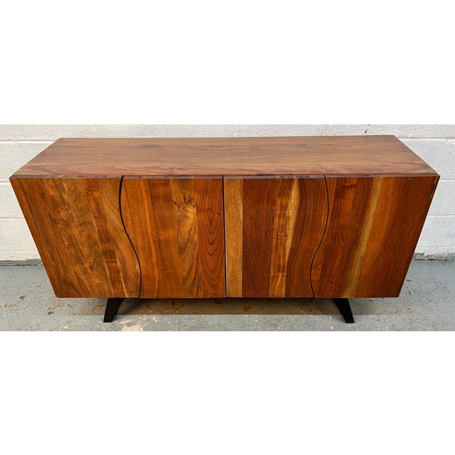 Bring organic modern artistry into your home with this stunning Mahogany Credenza. Crafted from sustainably sourced...