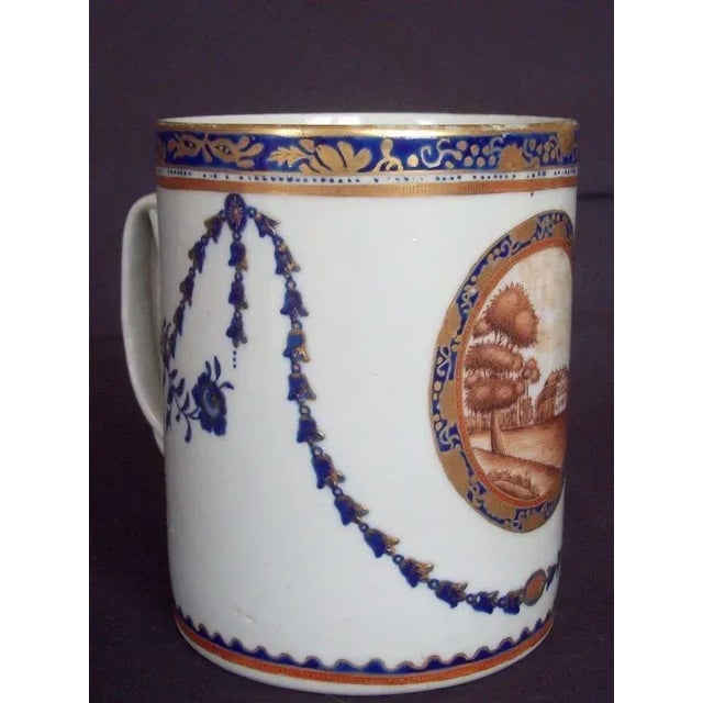 1800 - 1810 Chinese Export Porcelain Tankard Mug for the American Federal Market For Sale - Image 10 of 11