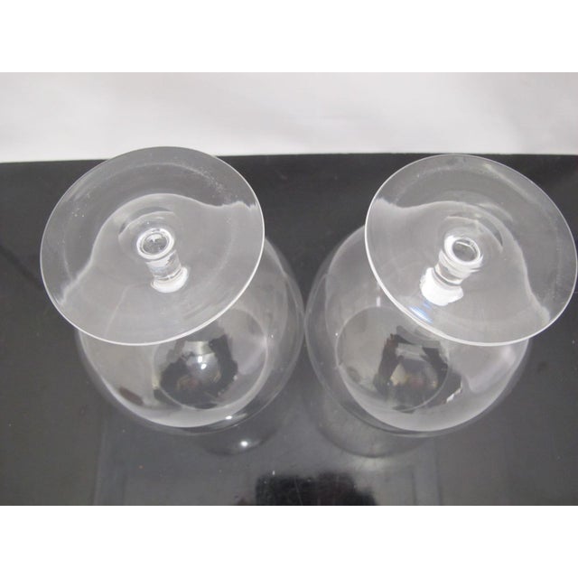 Mid-Century Modern Steuben Hand Blown Glass Century Pattern 6 1/4" Brandy Sniffer Goblet Set of 2 For Sale - Image 3 of 6