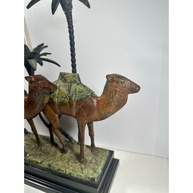 Vintage Orientalist Cold-Painted Bronze Figural Sculpture Candleholder. For Sale - Image 11 of 12