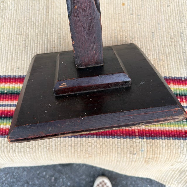 A Neat Antique Painted Pine and Carved Plant Stand or Pedestal Circa 1900 For Sale - Image 10 of 12