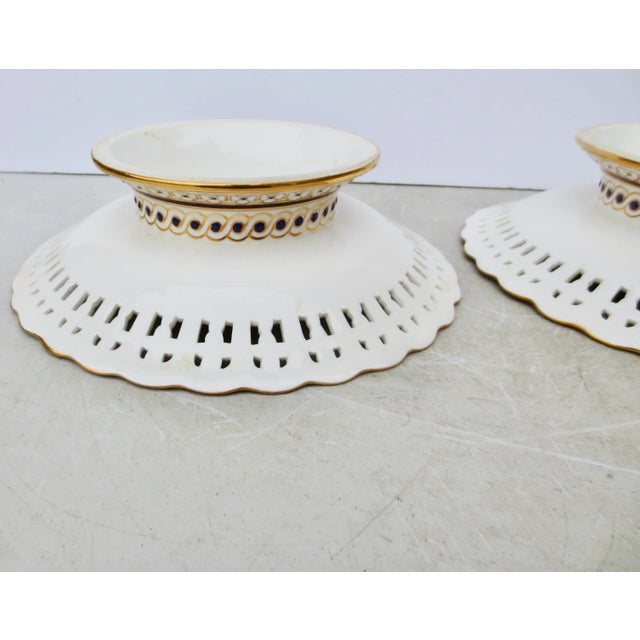 Gold Mintons Green & Nephew Reticulated Porcelain Plate - Pair of 2 For Sale - Image 8 of 9