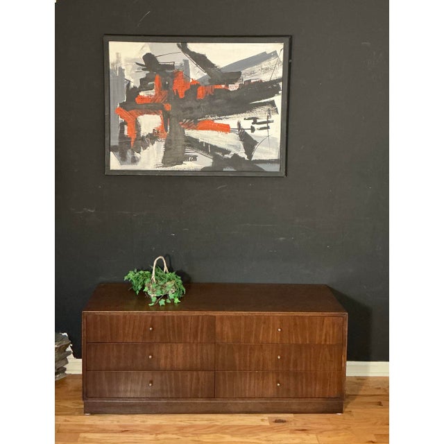 Vintage Framed Abstract Expressionist Acrylic on Canvas Painting Attributed to Nigel Greaves Style For Sale - Image 11 of 11