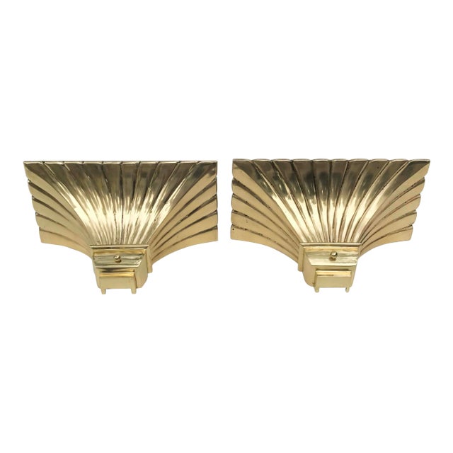 Vintage 1970s Bronze and Brass Torchere Sconces - a Pair For Sale