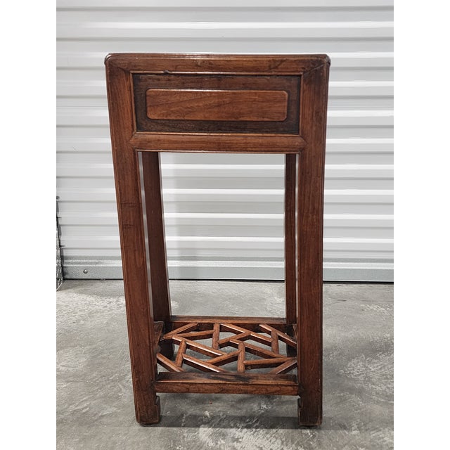 Antique Chinese Late 19th Century Elmwood Chinese Flower Stand From Jiangsu For Sale - Image 4 of 12