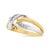 Contemporary 10K Yellow and White Gold 1/20 Cttw Round-Cut Diamond Bypass Ring (I2 Color, I-J Clarity) For Sale - Image 3 of 6