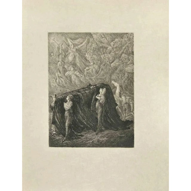 Don Quixote Funeral is an etching and drypoint print on ivory-colored China paper, realized by Wladyslaw Jahl in 1951. It...