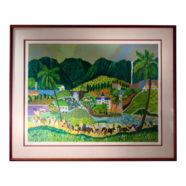 Guy Buffet Horse Ride, Hawaii C. 1985 Reproduction Print For Sale