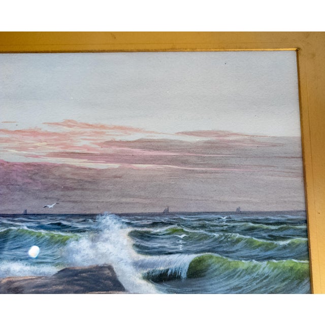 Early 20th Century Luminist Watercolor Seascape Painting by Charles Grant Davidson For Sale - Image 14 of 15