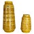 Fat Lava Pottery Vases With Ochre Pattern from Scheurich, Germany, 1970s, Set of 2 For Sale