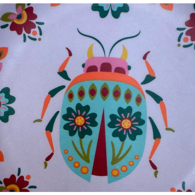 1980s 1980s Set of 4 Vintage Butterfly Bug Plates - Picnic - Beedle, Moth Colorful Picknick Plated For Sale - Image 5 of 6