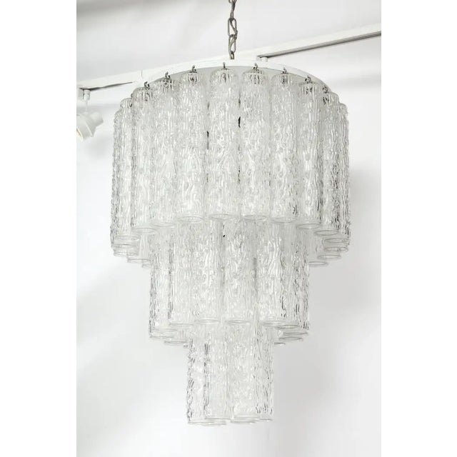 Murano Glass Tube Chandelier For Sale - Image 9 of 9