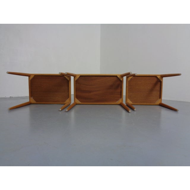 Danish Oak Nesting Tables by H.W. Klein for Bramin, 1960s, Set of 3 For Sale - Image 6 of 18
