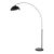 1960s 92-Inch Mid Century Modern 1-Light Arc Floor Lamp - Luna Bella, Black Finish, Marble Base, Shade For Sale