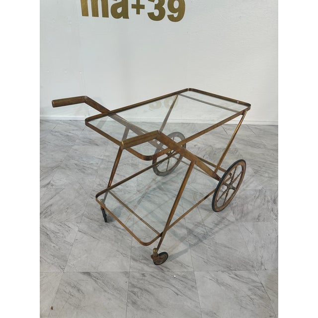 Mid Century Italian Bar Cart by Cesare Lacca For Sale In Los Angeles - Image 6 of 11