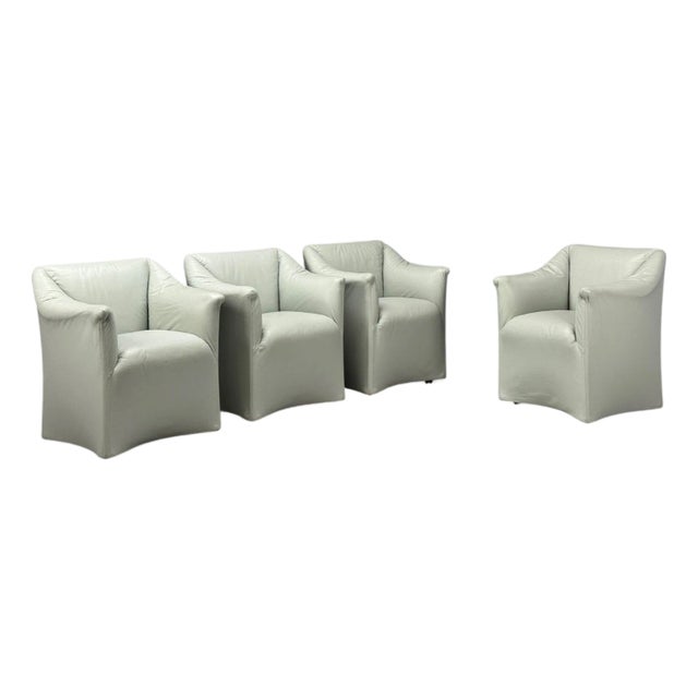 Mario Bellini, Italian Modern, Leather, Four Model 684 Armchairs, Italy, 1980s For Sale