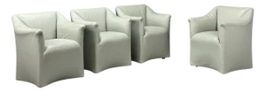 Mario Bellini, Italian Modern, Leather, Four Model 684 Armchairs, Italy, 1980s