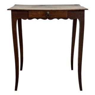 Antique Hand-Carved Single Drawer Walnut Side Table For Sale