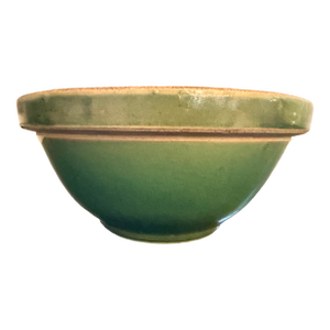 Vintage 1920s Hull Pottery Mixing Bowl in Green Glaze 10" Diameter