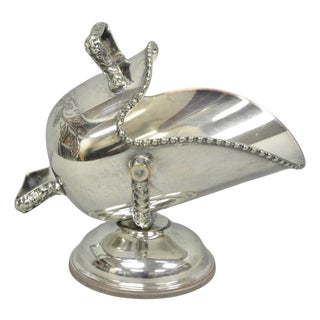 Vintage English Victorian Silver Plated Sugar Cube Scuttle Bucket by Winchester For Sale