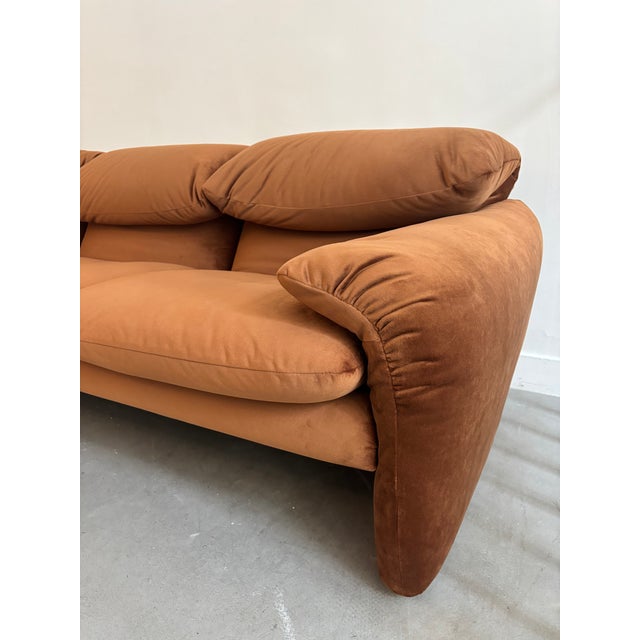 Three-Seater Sofa in Brown Velvet, 1970s For Sale - Image 11 of 12