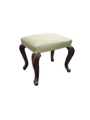 Pouf in Wood & Green Fabric, Italy, 1950