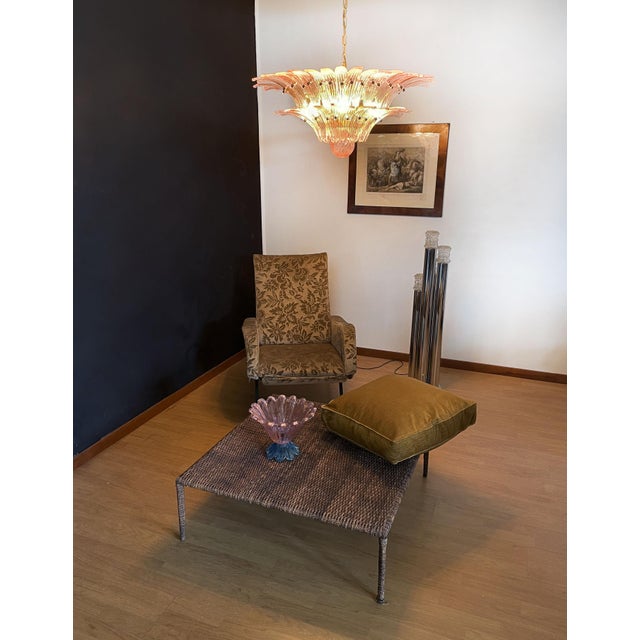 Murano Chandelier with Pink Palmette Glasses, 1990s For Sale - Image 6 of 18