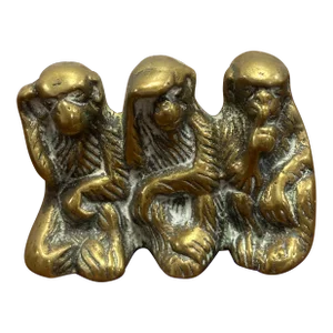 Vintage Brass Three Wise Monkeys Figure