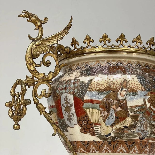 19th Century Bronze Mounted Satsuma Jardiniere For Sale - Image 10 of 13