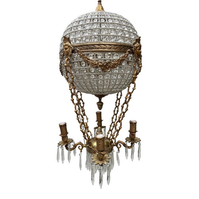 1980s Hot Air Balloon Crystal Chandelier For Sale