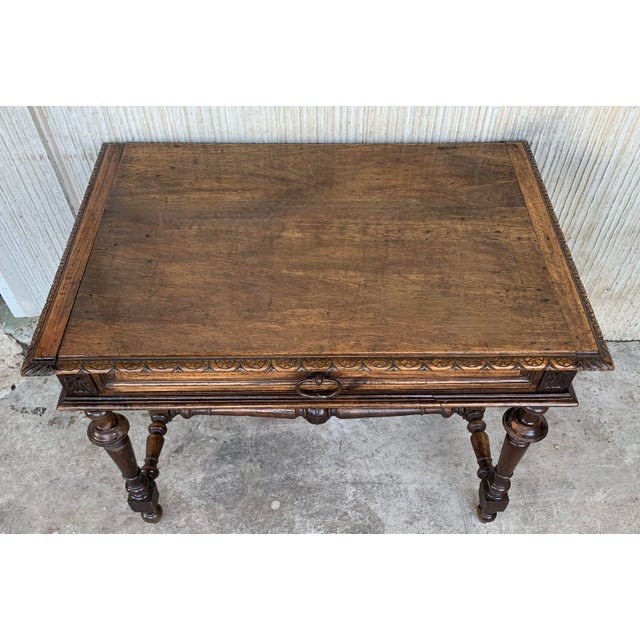 Baroque 20th Century Spanish Baroque Style Oak Side Table For Sale - Image 3 of 13