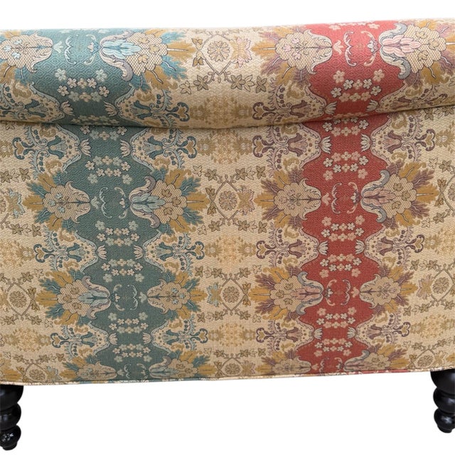 1960s Queen Anne Brocade Love Seat Sofa Couch For Sale - Image 13 of 13