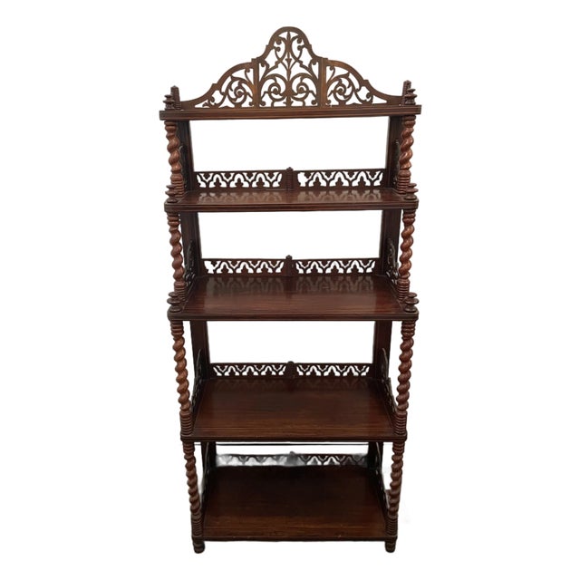 Antique Victorian Style Etagere Bookcase For Sale
