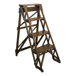 Victorian Alhathlat Shop Step Ladder, 1890s For Sale