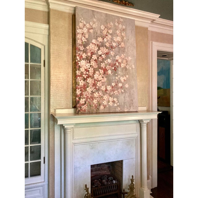 Large Oil Painting of Cherry Blossoms - Unknown Artist For Sale - Image 10 of 10