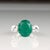 Traditional Statement Dinner Ring of Brazilian Emerald & Genuine Zircons in Silver Size 7 For Sale - Image 3 of 7