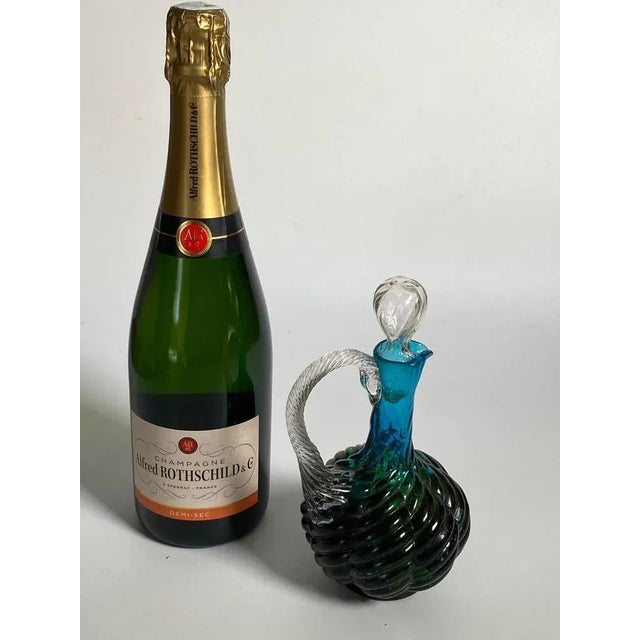 Blue Bottle Vase, Italy, 1960s For Sale - Image 8 of 9