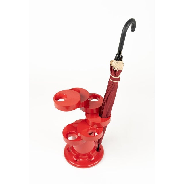 Red Pluvium Umbrella Stand by Giancarlo Piretti for Anonima Castelli, 1970s For Sale - Image 9 of 18