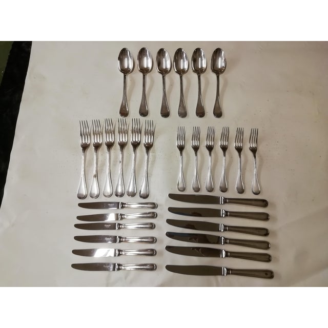 Gallia silver-plated cutlery set produced by Christofle. Presented here is the Albi model, with its characteristic,...