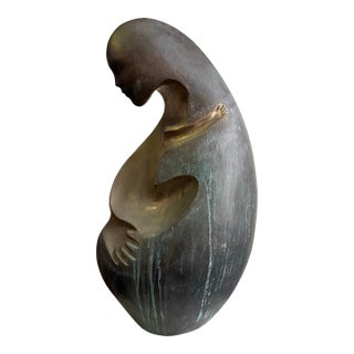 Rare Angelo Basso Bronze Sculpture “Mother and Child” Limited Edition Viii/Ix For Sale
