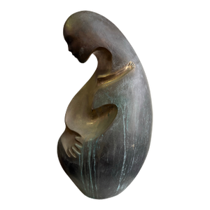 Rare Angelo Basso Bronze Sculpture “Mother and Child” Limited Edition Viii/Ix
