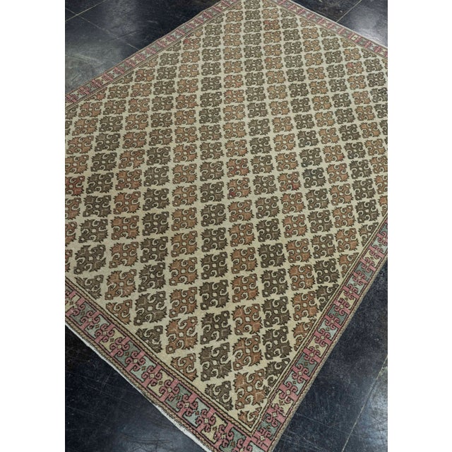 Textile Turkish Vintage Rug 4'4" x 6'3" #20710 For Sale - Image 7 of 8