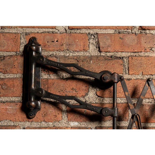 Early 20th Century Japanned Copper Scissor Arm Wall Lamp by F. W. Hardy For Sale - Image 13 of 18