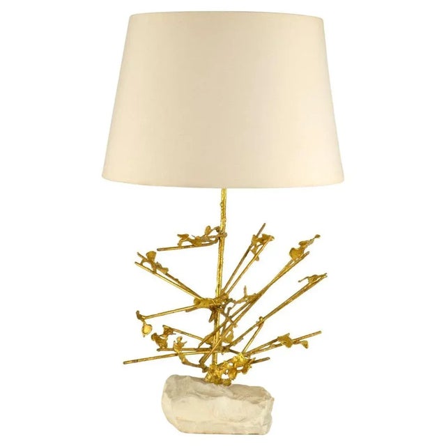 Sculptural Brass Art Table Lamp, Belgium, 1980s For Sale - Image 4 of 12