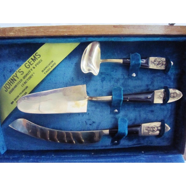 Boho Chic Vintage Boho Chic Thai Brass and Teak Desert Set - 19 pcs For Sale - Image 3 of 4