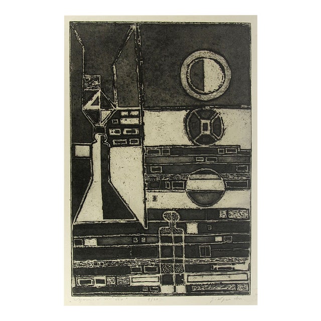 Janusz Wysocki, Entrance to the City, Engraving, 1960s For Sale