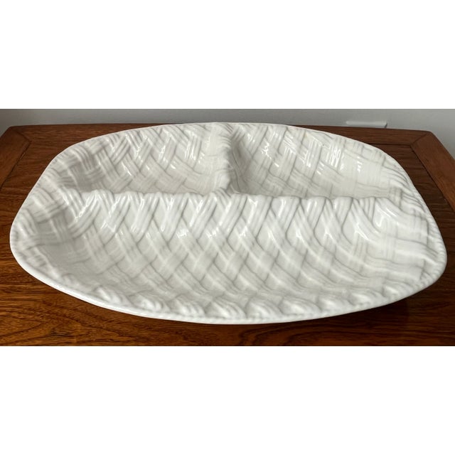 This lovely large 16" White serving dish features a lovely lattice pattern and three compartments. Wonderful for...