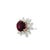 A rich intensely colored natural and untreated ruby is featured in this fine white gold diamond ring. The ruby weighs an...