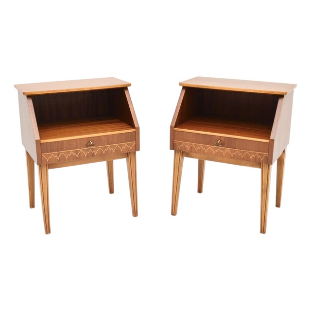 Vintage Swedish Bedside Cabinets, 1950s, Set of 2 For Sale