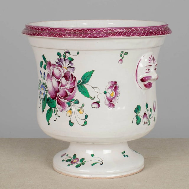 French Country French Lunéville Saint Clément Faience Cache Pot For Sale - Image 3 of 10